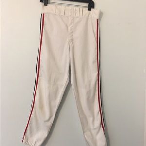 White W/ Red Stripes Pants